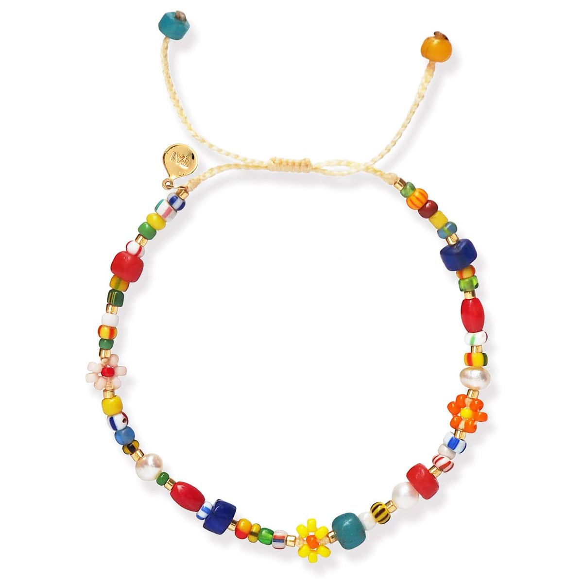 Handmade Beaded Bracelet With Round Evil Eye Beads