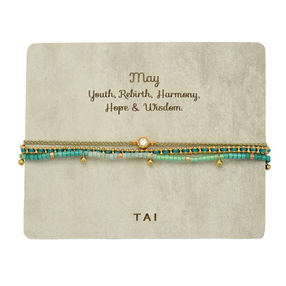 Handmade Pull Tie Birthstone Bracelets | Set Of 3