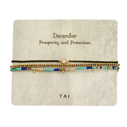 Handmade Pull Tie Birthstone Bracelets | Set Of 3