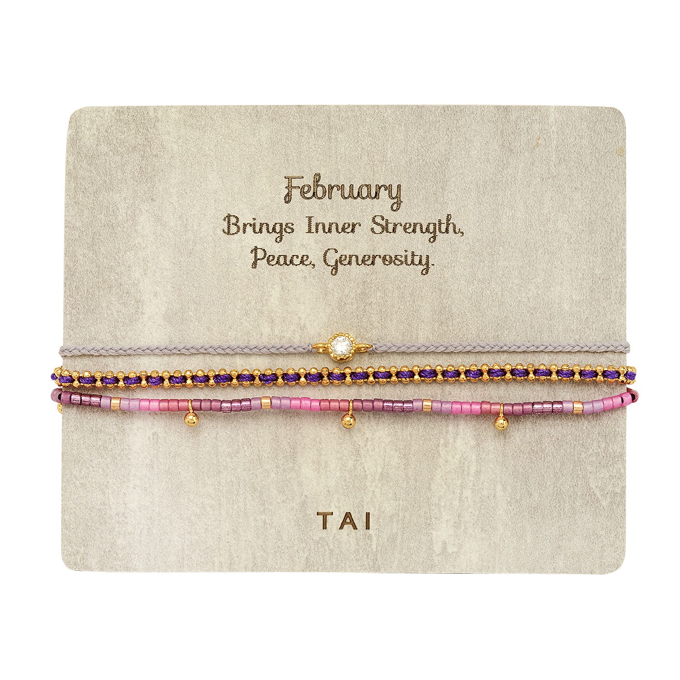 Handmade Pull Tie Birthstone Bracelets | Set Of 3
