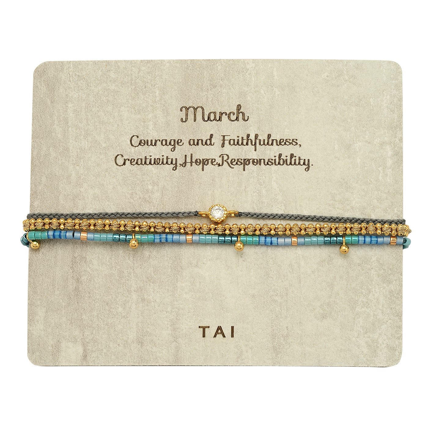 Handmade Pull Tie Birthstone Bracelets | Set Of 3