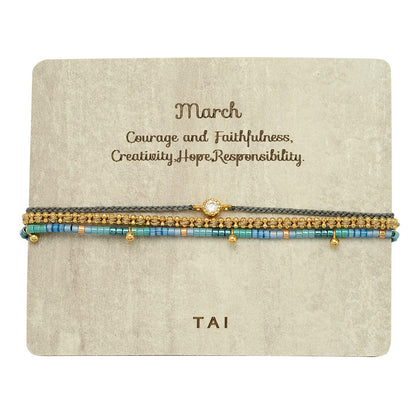 Handmade Pull Tie Birthstone Bracelets | Set Of 3