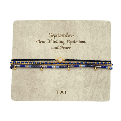 Handmade Pull Tie Birthstone Bracelets | Set Of 3