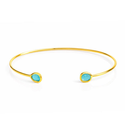Mini Glass Bezel Cuff Bracelet