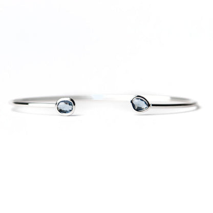Mini Glass Bezel Cuff Bracelet