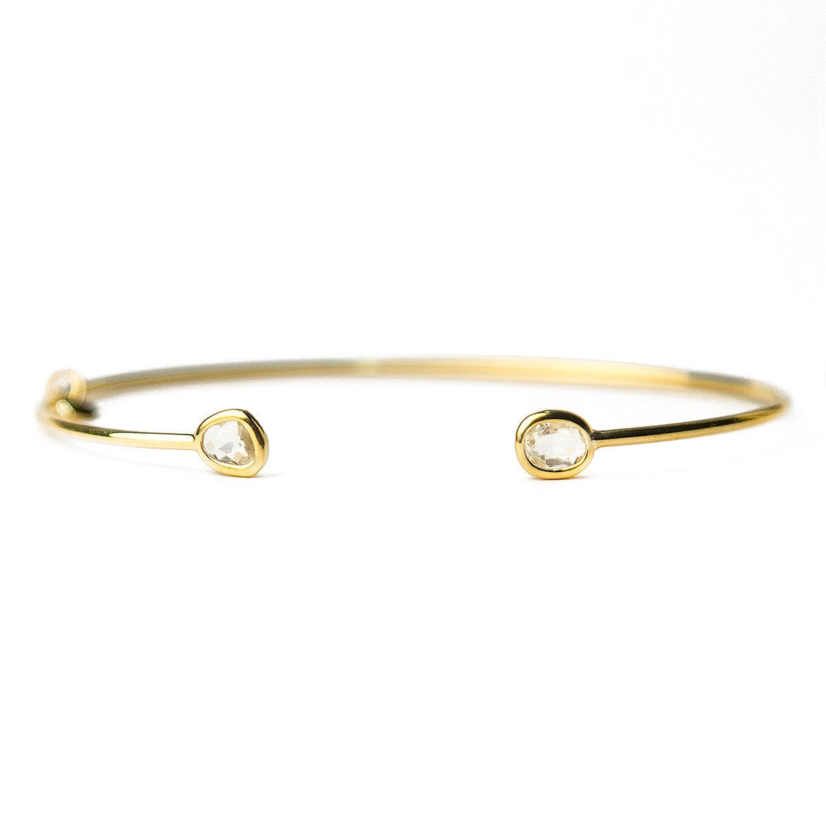 Mini Glass Bezel Cuff Bracelet