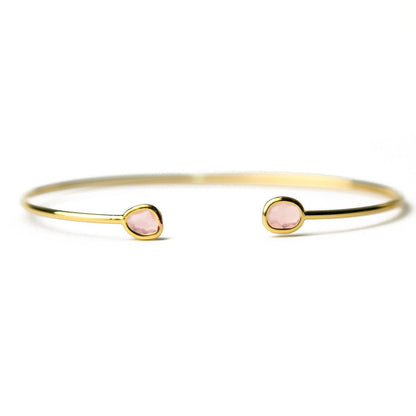 Mini Glass Bezel Cuff Bracelet