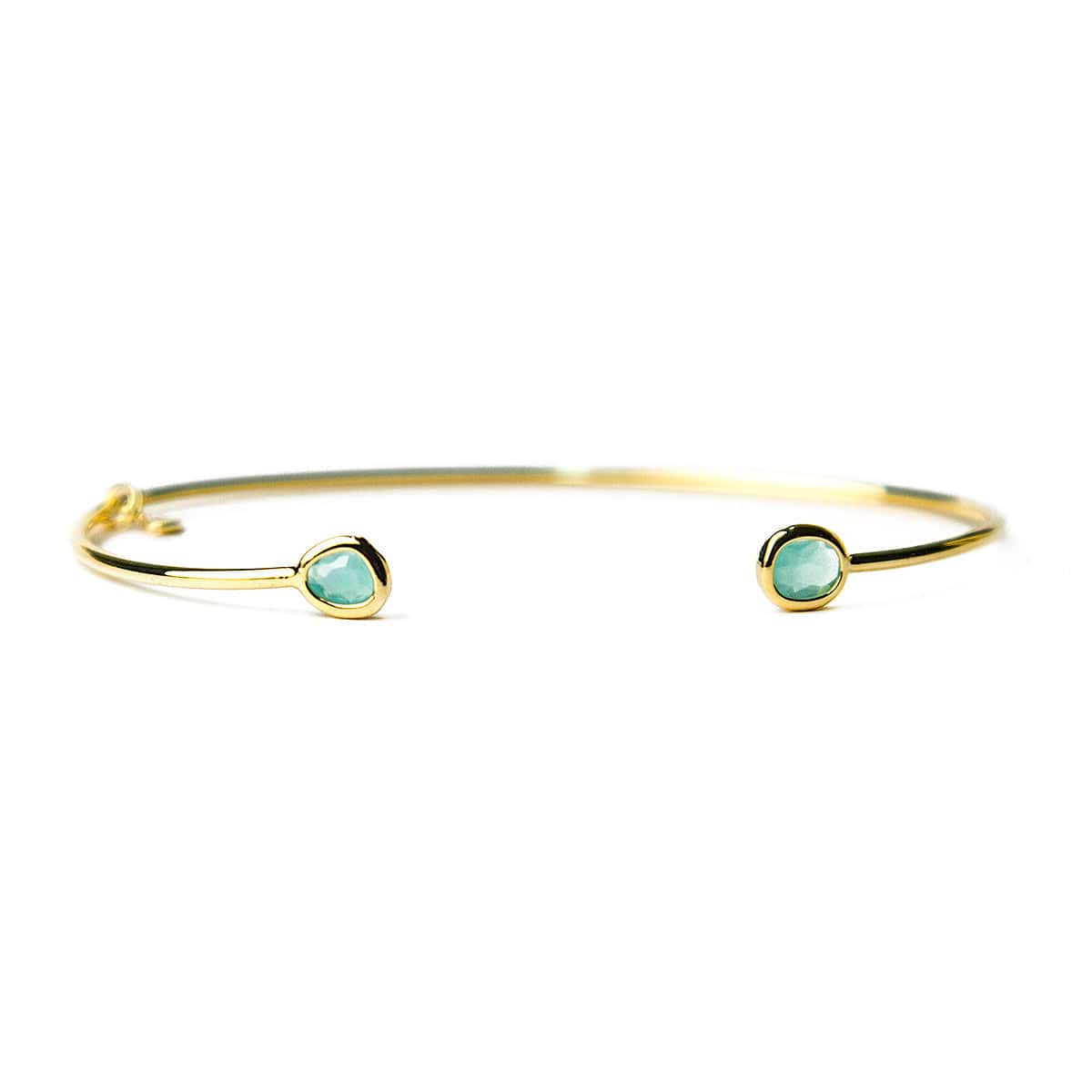 Mini Glass Bezel Cuff Bracelet