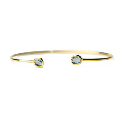 Mini Glass Bezel Cuff Bracelet
