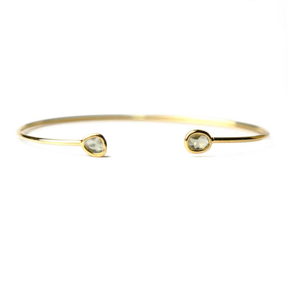 Mini Glass Bezel Cuff Bracelet