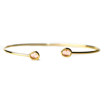 Mini Glass Bezel Cuff Bracelet