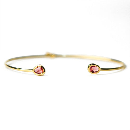 Mini Glass Bezel Cuff Bracelet