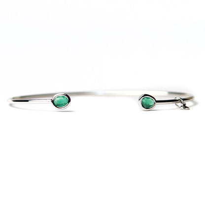 Mini Glass Bezel Cuff Bracelet