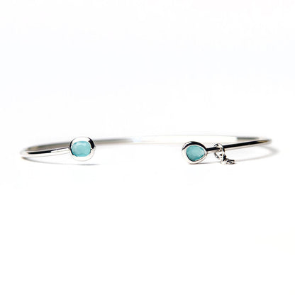 Mini Glass Bezel Cuff Bracelet
