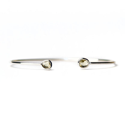 Mini Glass Bezel Cuff Bracelet