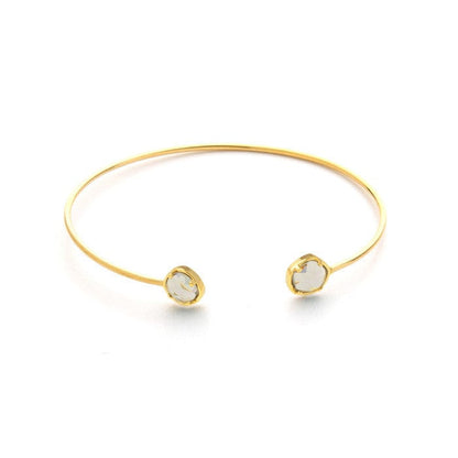 Colorful Stone Open Cuff Bracelet