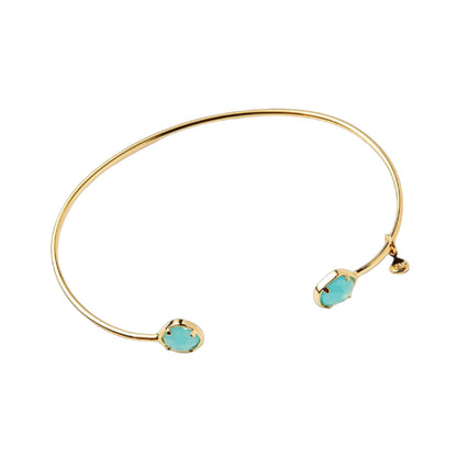 Colorful Stone Open Cuff Bracelet