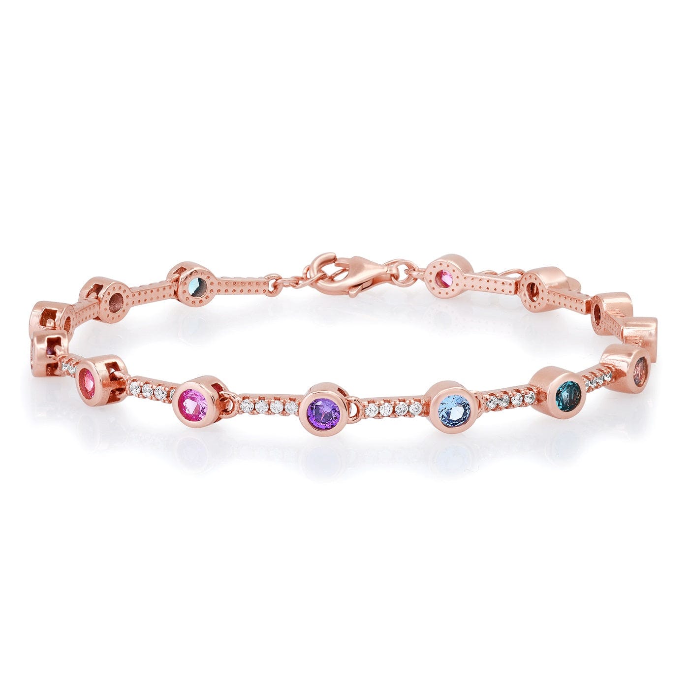 Rainbow Bezel-Set Tennis Bracelet