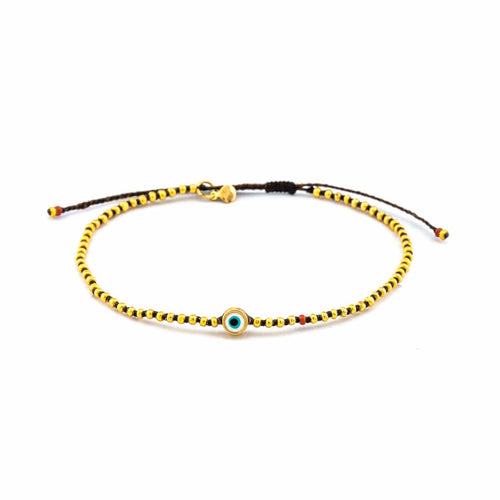 Seed Bead Evil Eye Bracelet