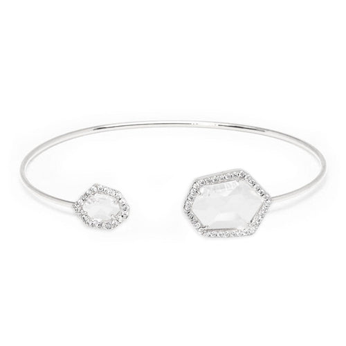Silver Hex Open Bracelet