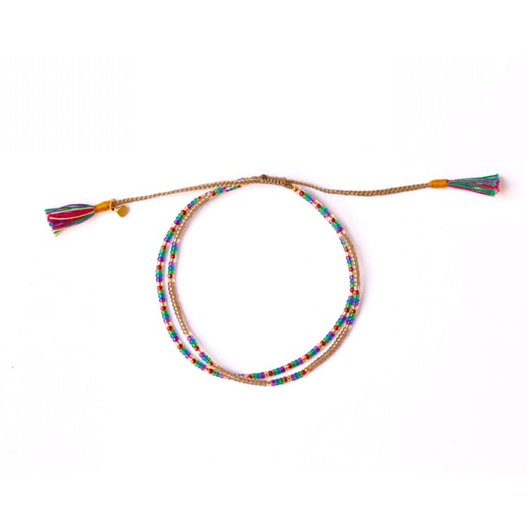 Spectrum Double Strand Beaded Bracelet