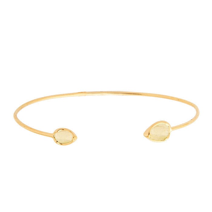 Tear Drop Stone Open Cuff Bracelet