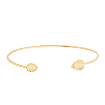 Tear Drop Stone Open Cuff Bracelet