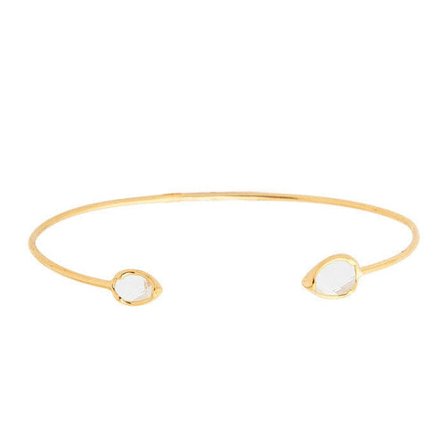 Tear Drop Stone Open Cuff Bracelet