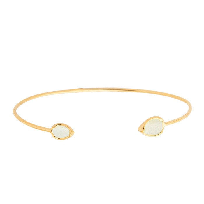 Tear Drop Stone Open Cuff Bracelet
