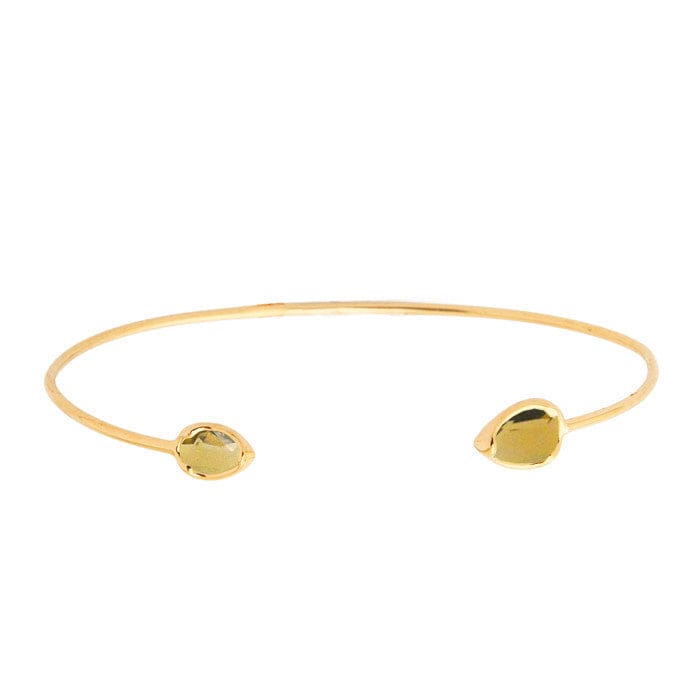Tear Drop Stone Open Cuff Bracelet