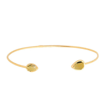 Tear Drop Stone Open Cuff Bracelet