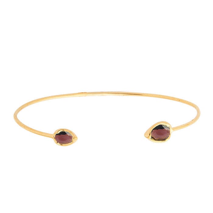 Tear Drop Stone Open Cuff Bracelet