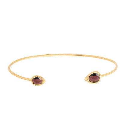 Tear Drop Stone Open Cuff Bracelet
