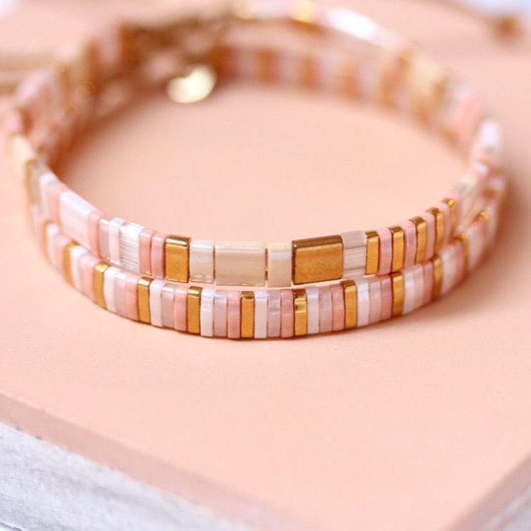 Cotton Candy Tila Beaded Bracelet