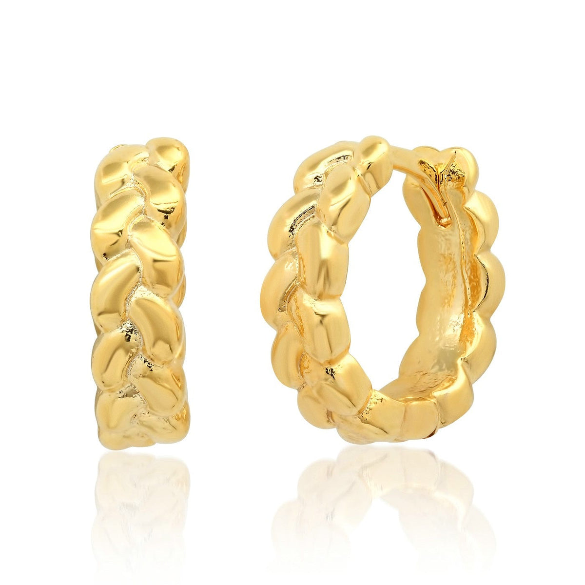 Braided Gold Huggies