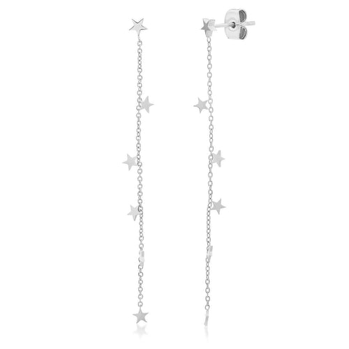 Chain Dangle Earrings With Star Charms