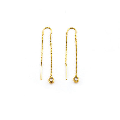 Chain Threader Earrings With Circle Charm