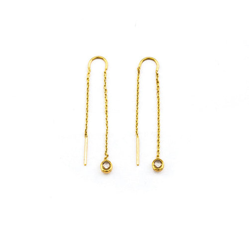 Chain Threader Earrings With Circle Charm