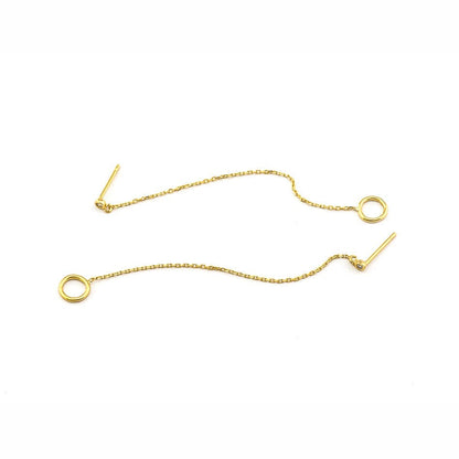 Chain Threader Earrings With Open Circles