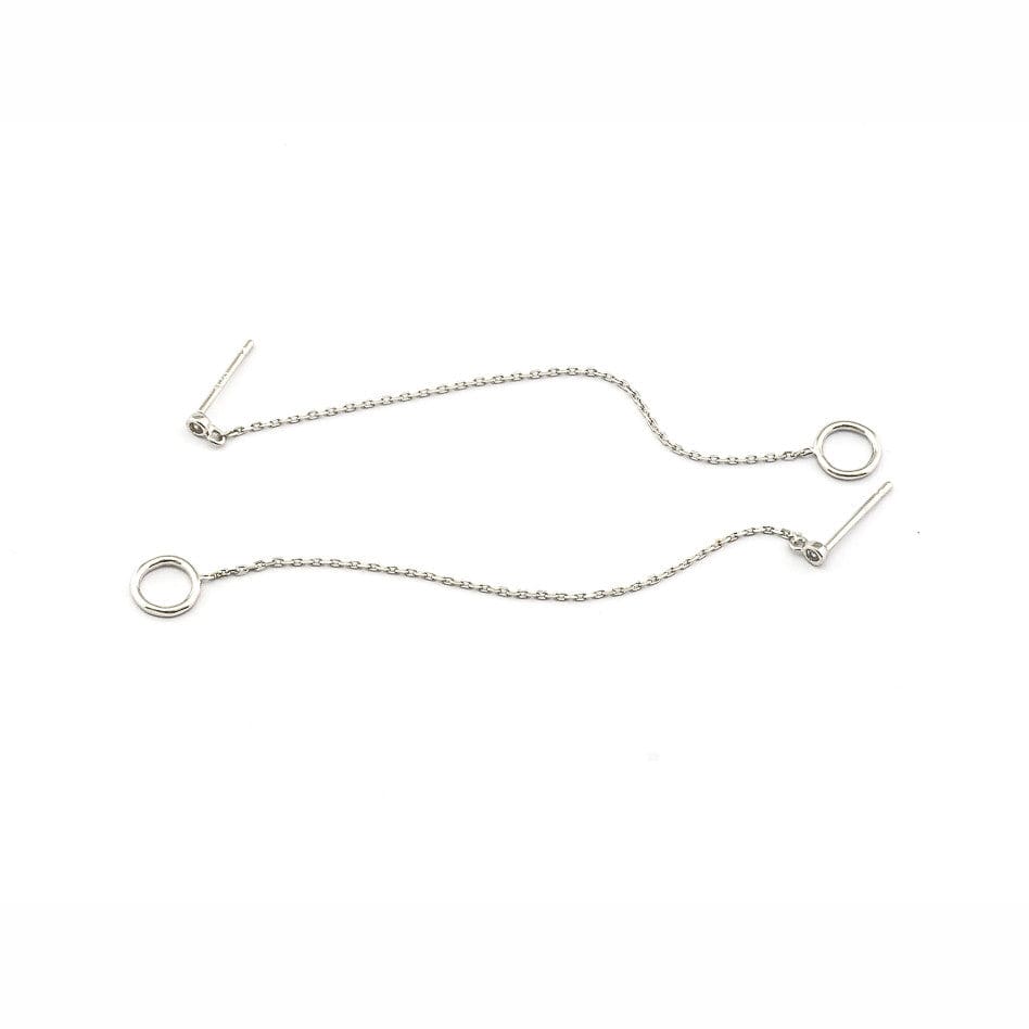 Chain Threader Earrings With Open Circles