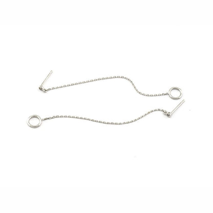 Chain Threader Earrings With Open Circles
