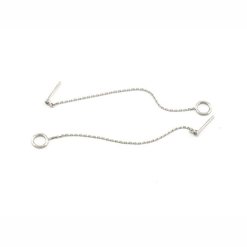 Chain Threader Earrings With Open Circles