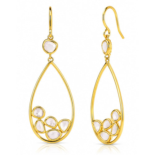 Clear Cluster Drop Earrings