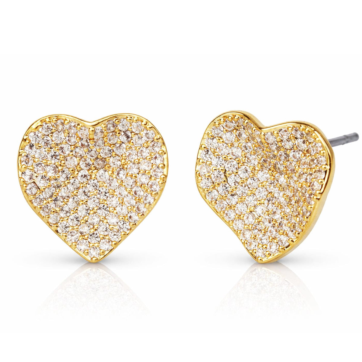 Concave Irregular Heart Post Earrings