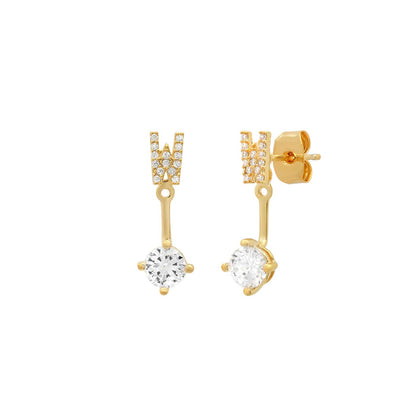CZ Monogram Ear Jacket