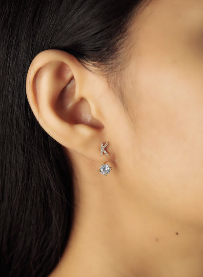 CZ Monogram Ear Jacket