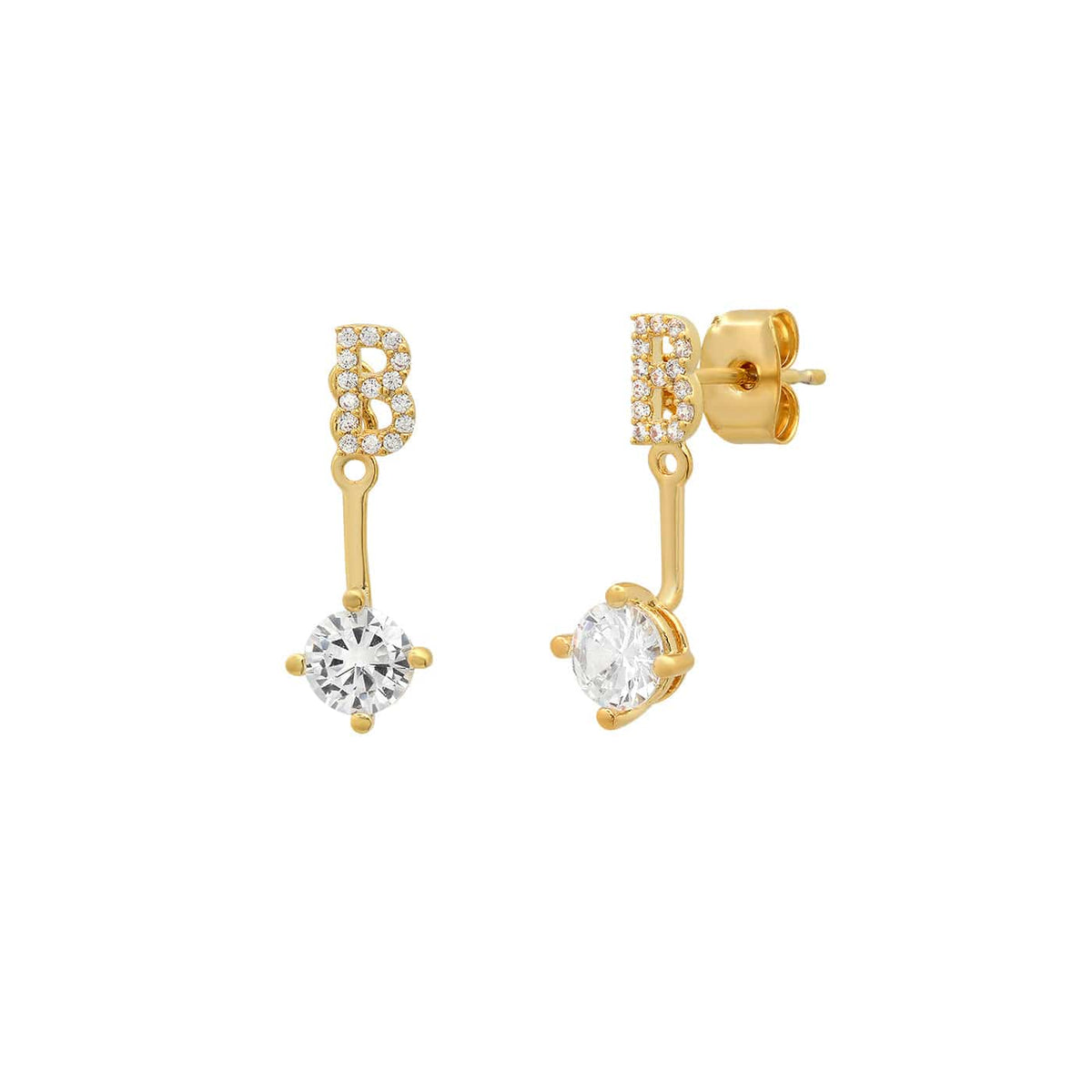 CZ Monogram Ear Jacket