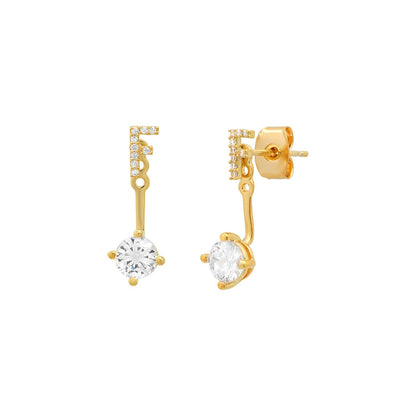 CZ Monogram Ear Jacket