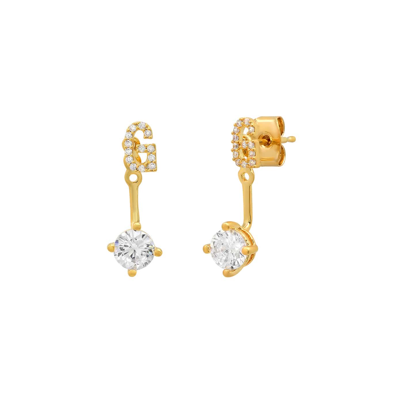 CZ Monogram Ear Jacket