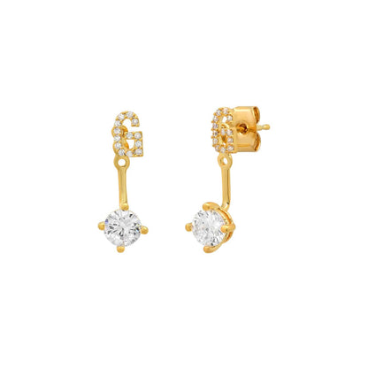 CZ Monogram Ear Jacket